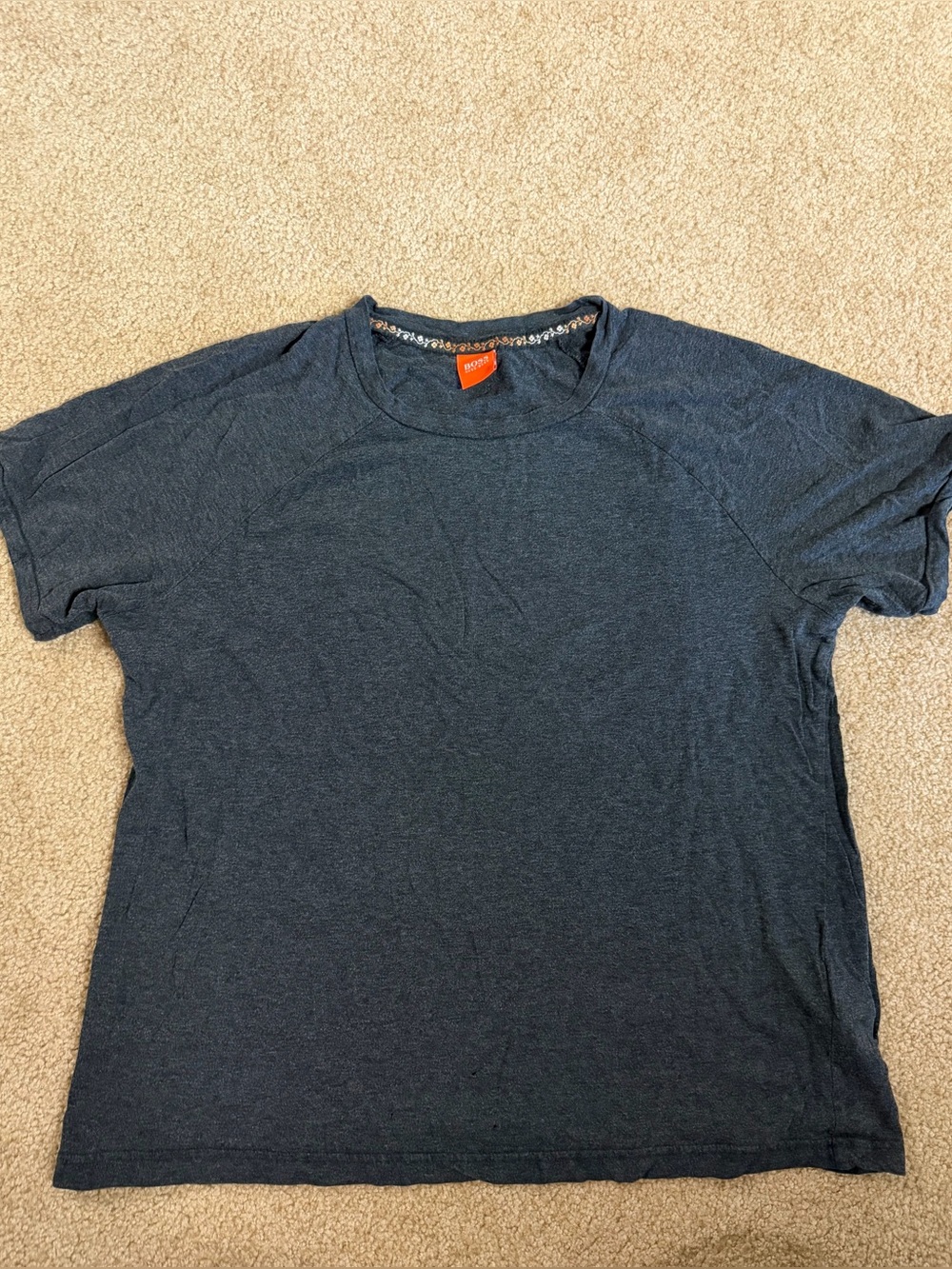 BOSS Hugo Boss Orange label tshirt grey short sleeve shirt mens large flaws